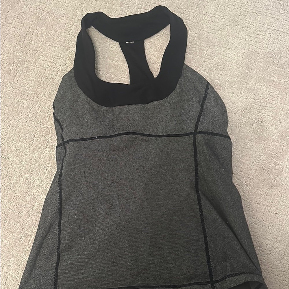 lululemon athletica Black and Gray Tank Top